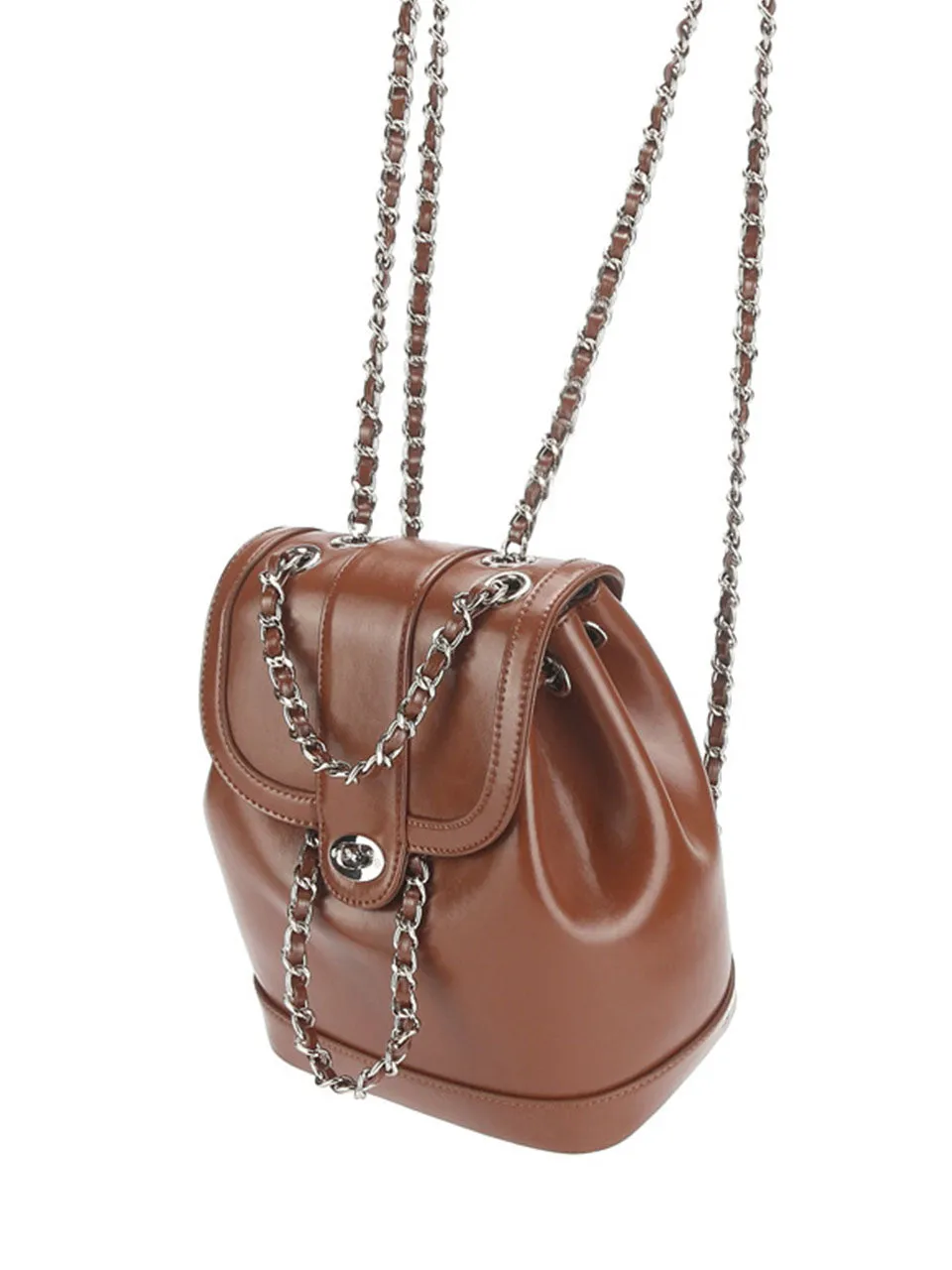 1950S Cowhide Chain Backpack Vintage Handbag