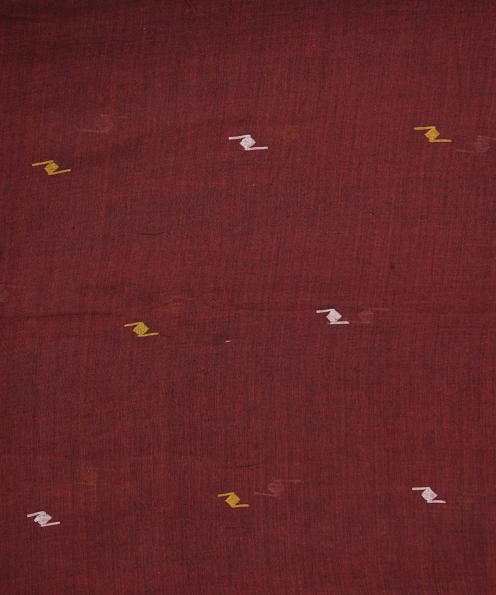 1m Maroon handloom cotton jamdani fabric