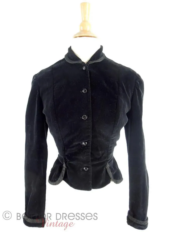 50s Jacket in Black Velvet - sm