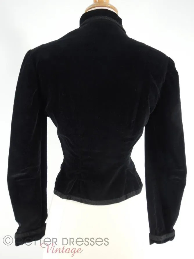 50s Jacket in Black Velvet - sm