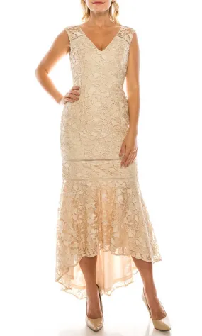 Adrianna Papell - AP1E203392 Lace V-Neck Dress