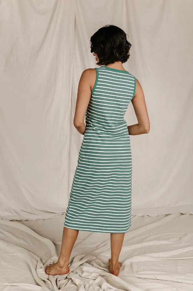 Ampersand Avenue Striped Midi Dress - Sweet Mint