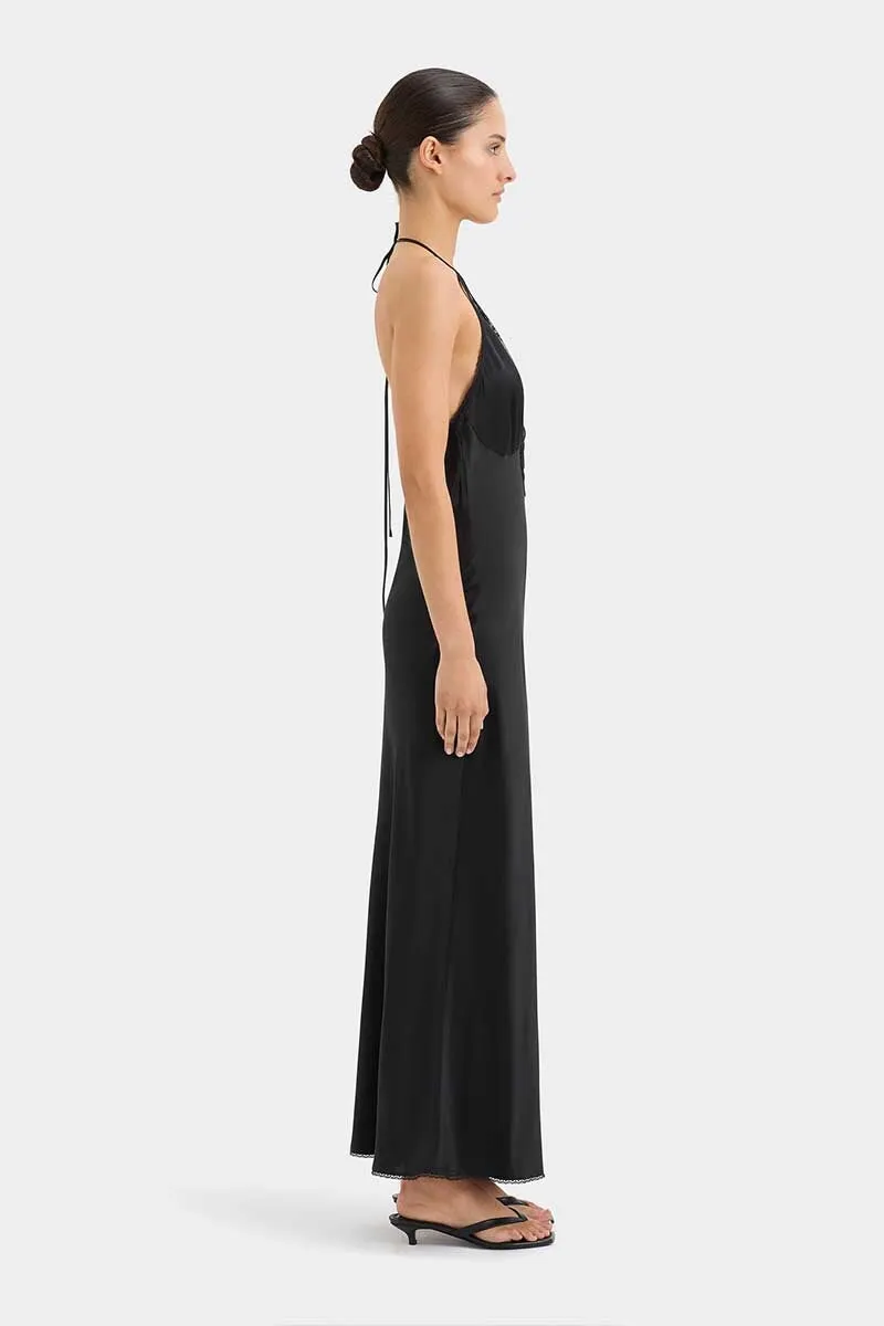 ARIES HALTER GOWN-BLACK