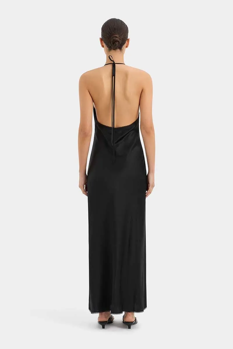 ARIES HALTER GOWN-BLACK