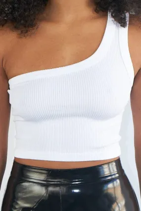 Ava Ribbed One Shoulder Top