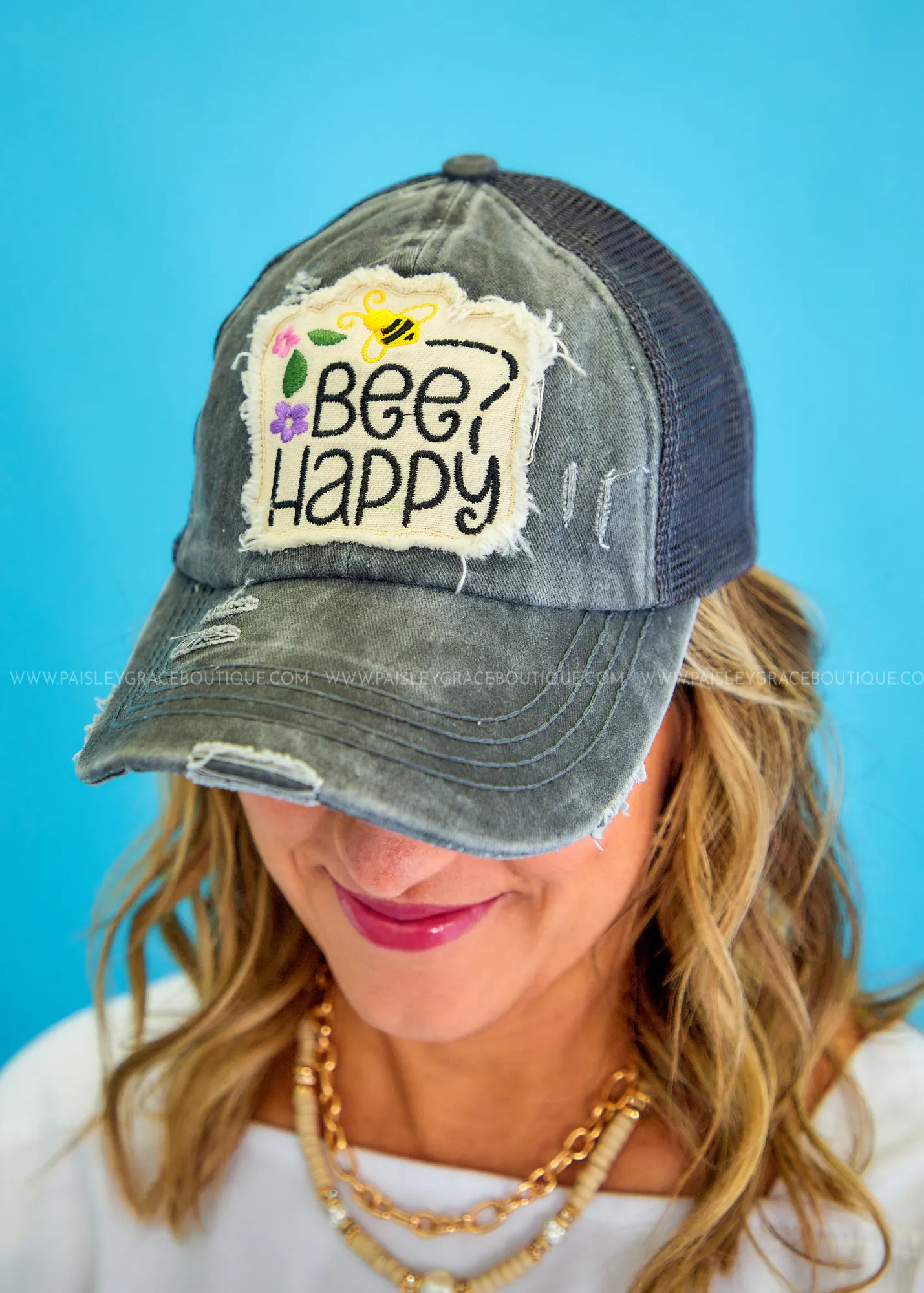 Be Happy Ponytail Baseball Cap - 3 Styles