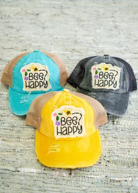 Be Happy Ponytail Baseball Cap - 3 Styles