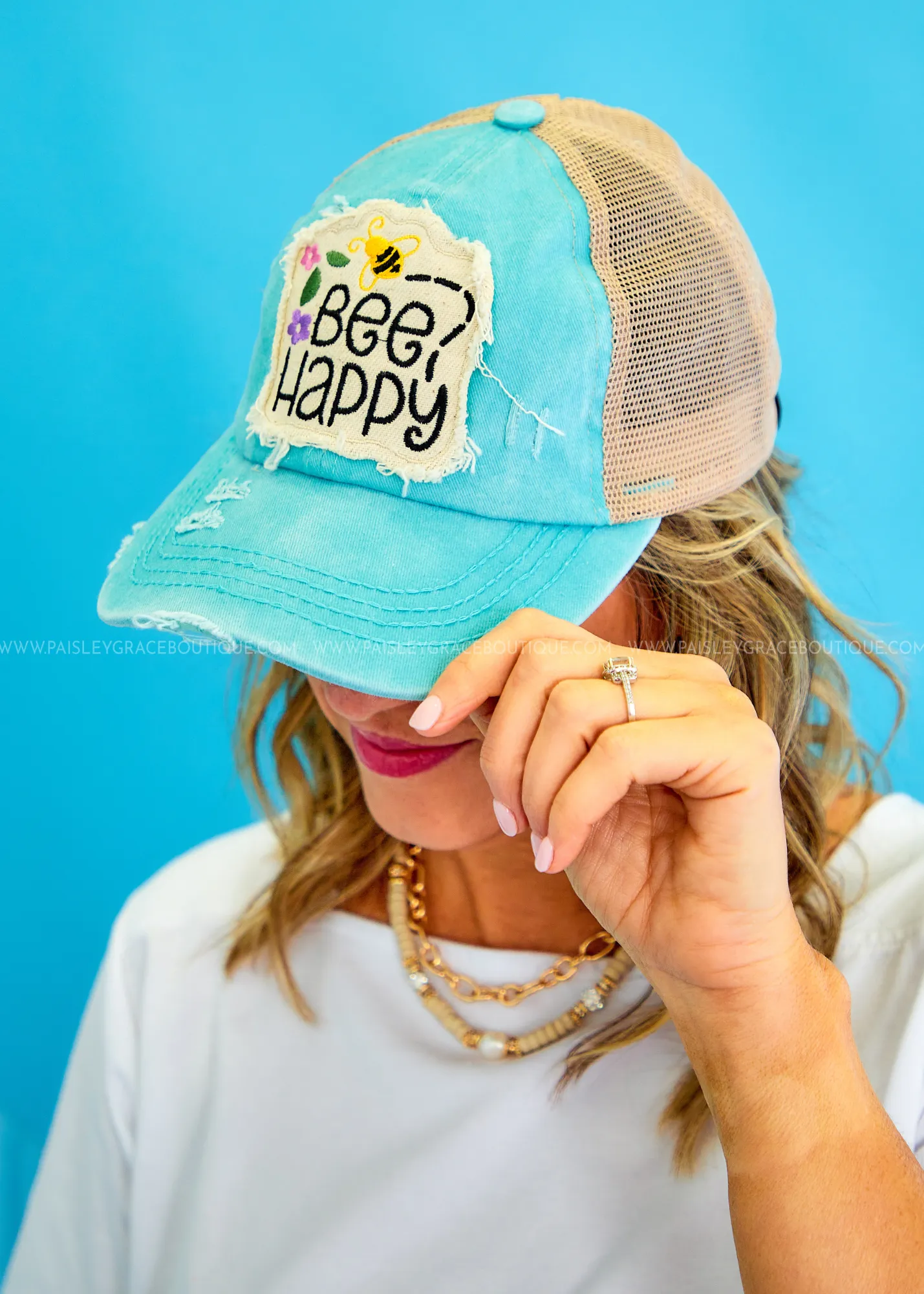 Be Happy Ponytail Baseball Cap - 3 Styles