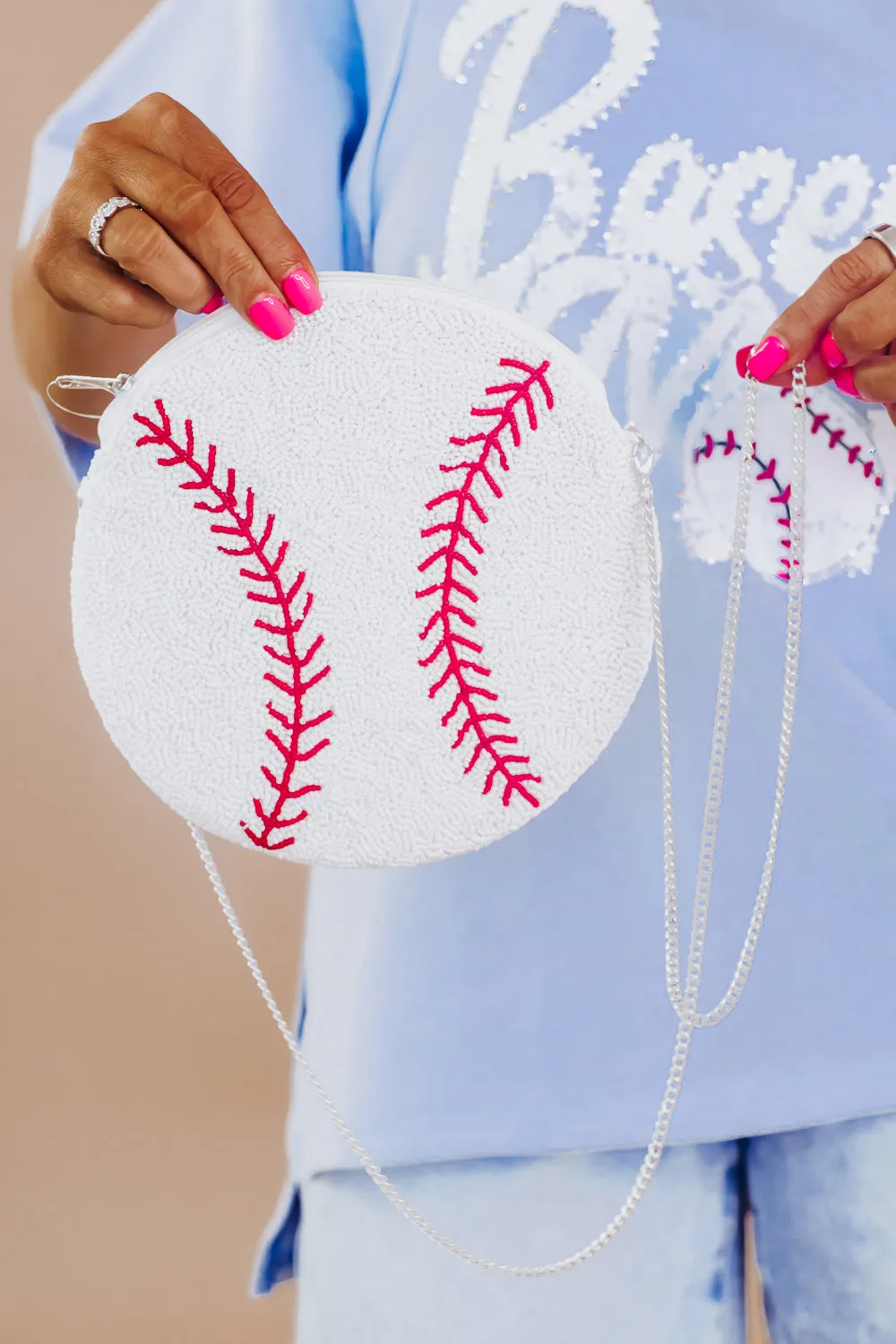 Beaded Baseball Clutch