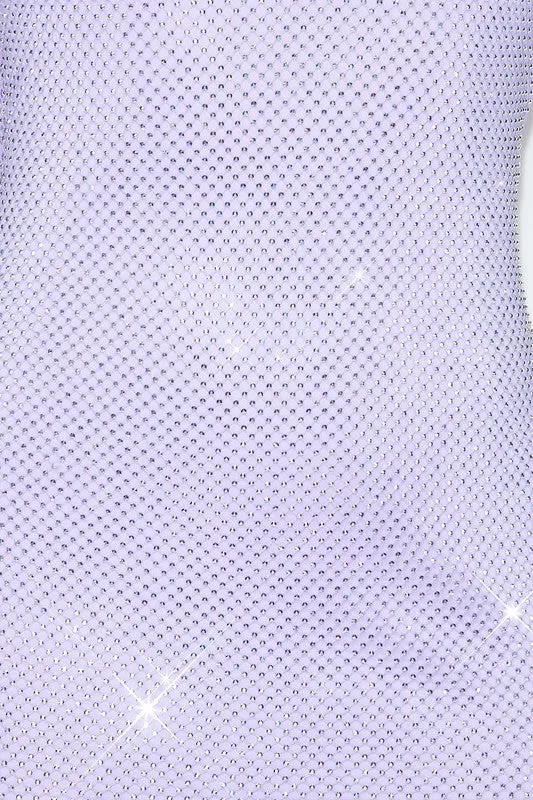 Bellatrix Mesh Sparkle Bodycon Mini Dress - Lilac