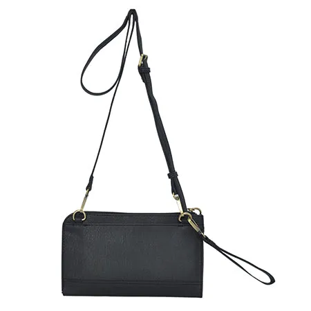 Black Faux Leather NGIL Crossbody/Wristlet