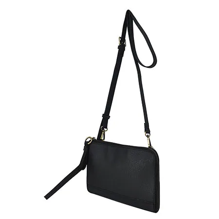 Black Faux Leather NGIL Crossbody/Wristlet