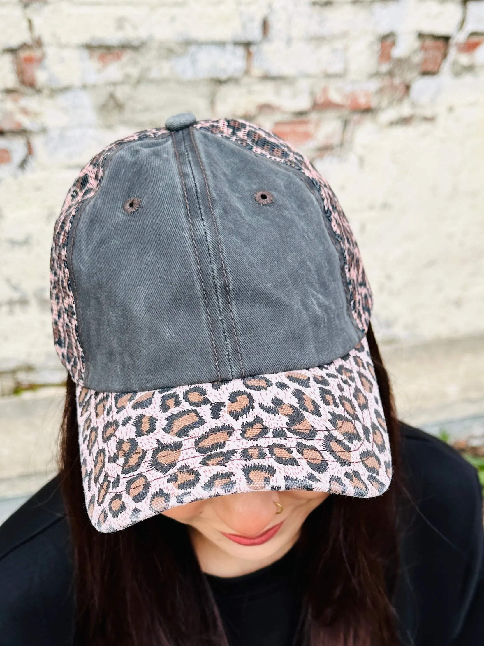 Blush Leopard Mesh Side Panel Hat