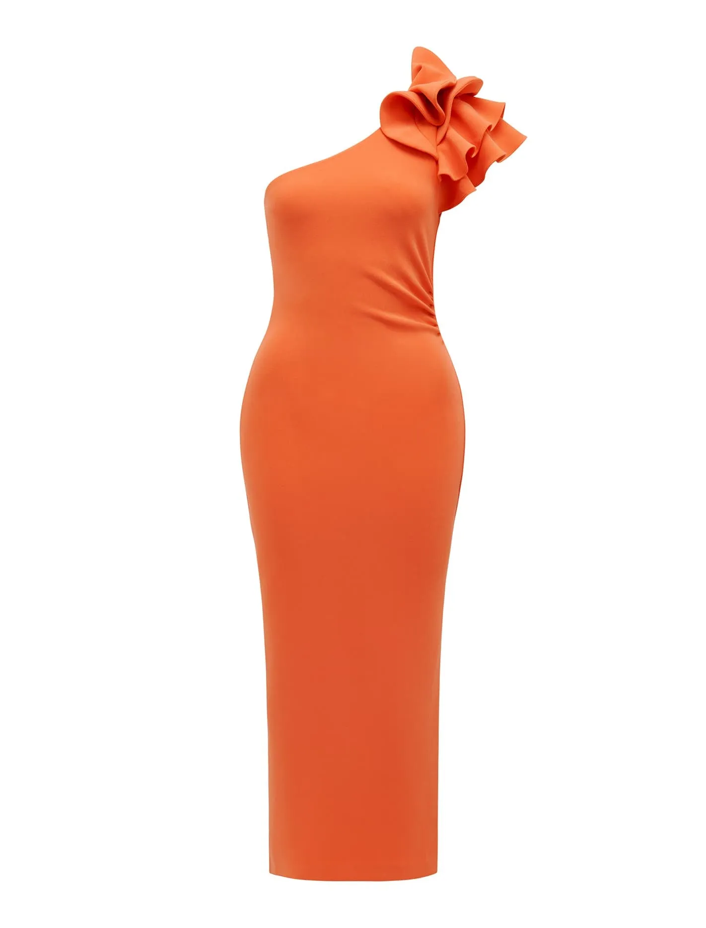 Celeste One Shoulder Ruffle Bodycon Dress