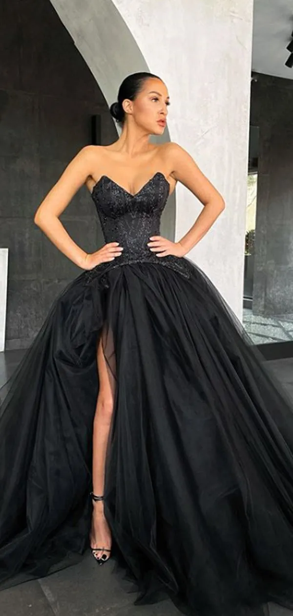 Charming Sweetheart A-line Tulle Evening Party Prom Dresses,PD0158