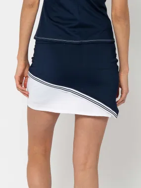 Chloe 15" Asymmetrical Skirt - Midnight/White