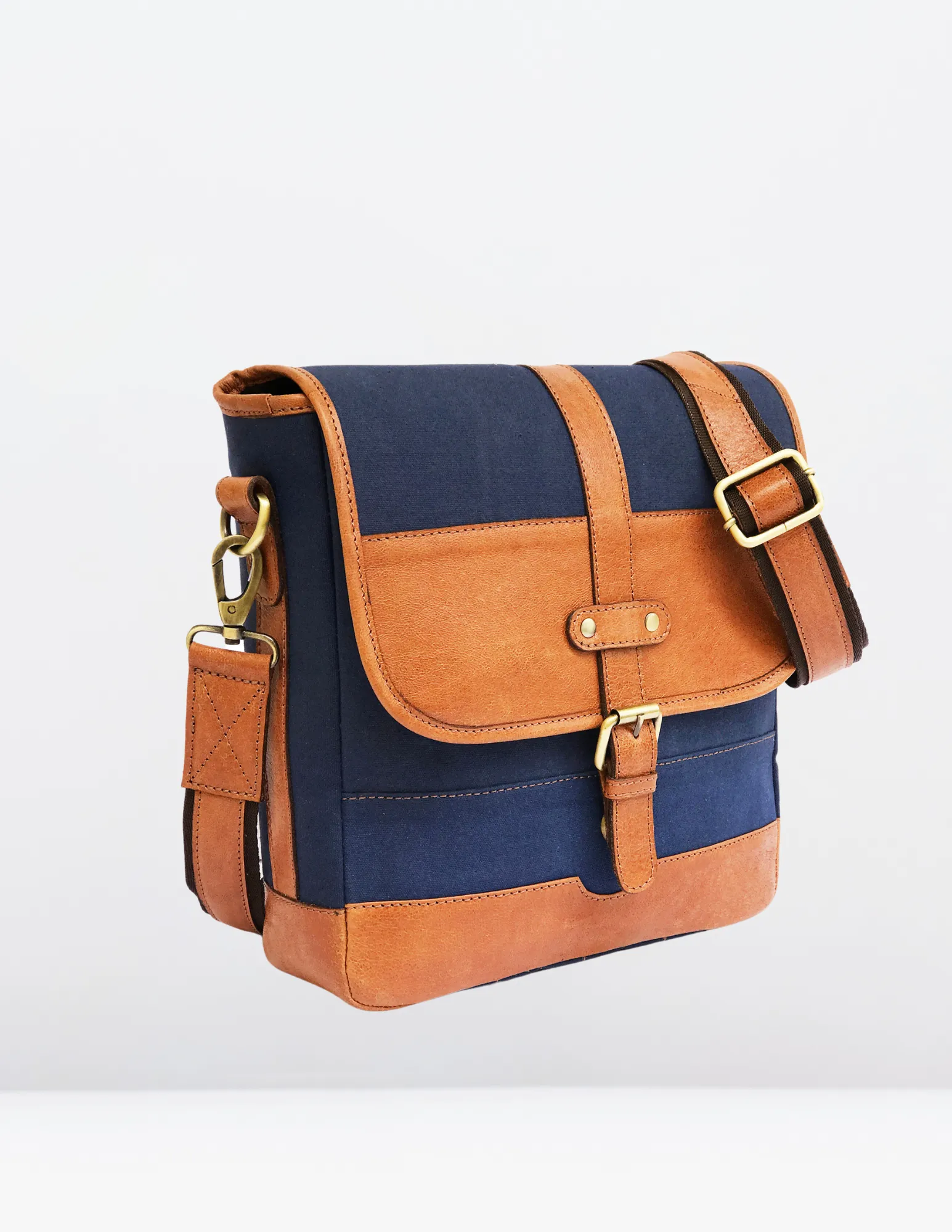 Classic Canvas and Leather Messenger Bag