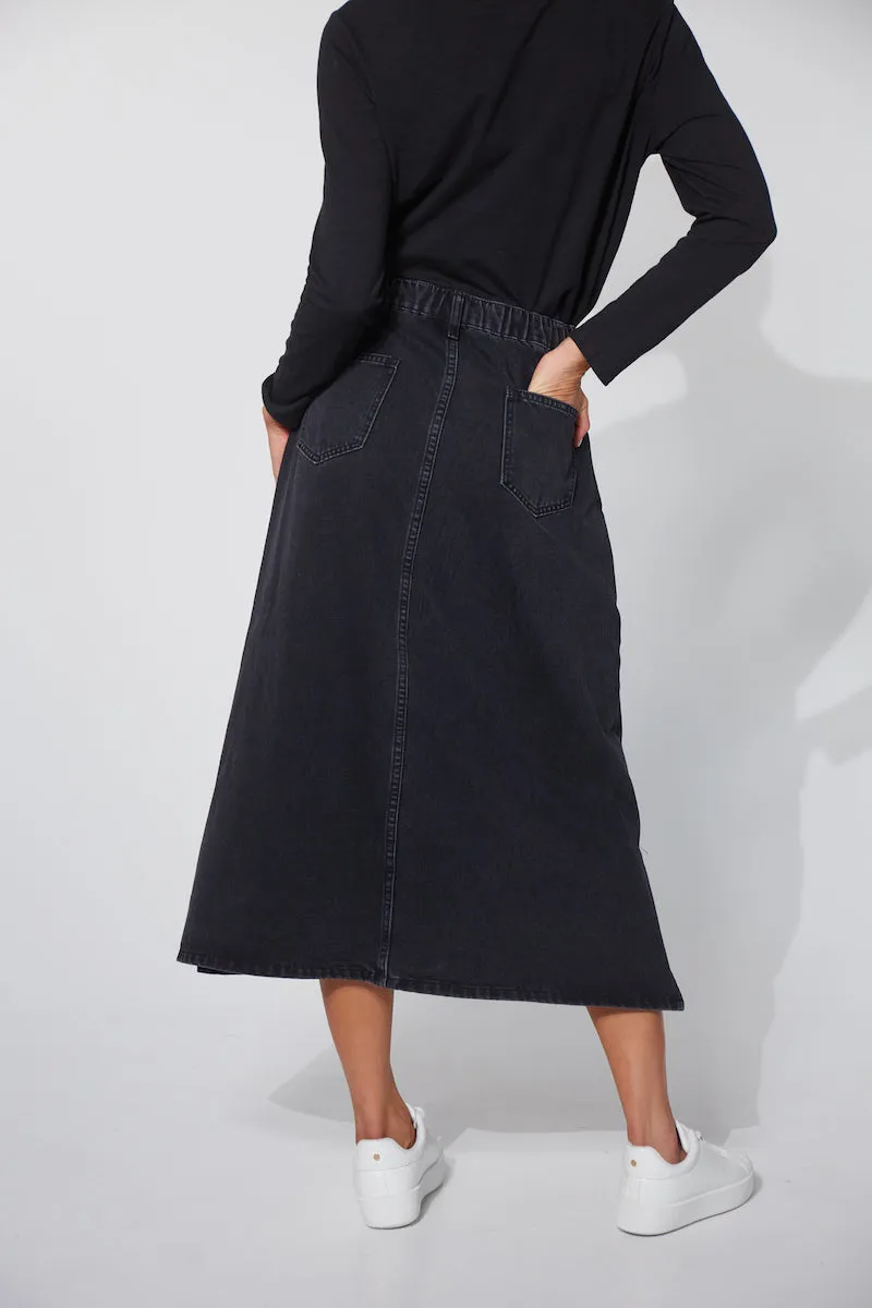 Dalton Denim Skirt, Slate