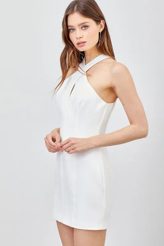 Do&Be Cross Neck Dress - White