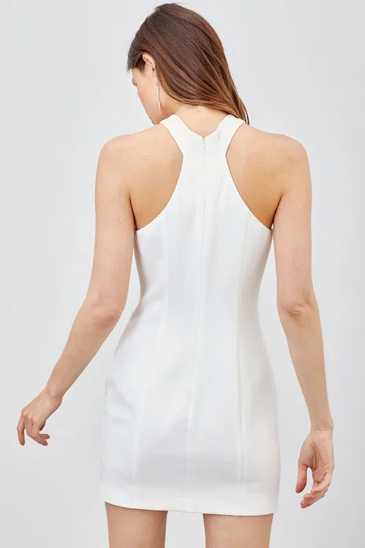 Do&Be Cross Neck Dress - White