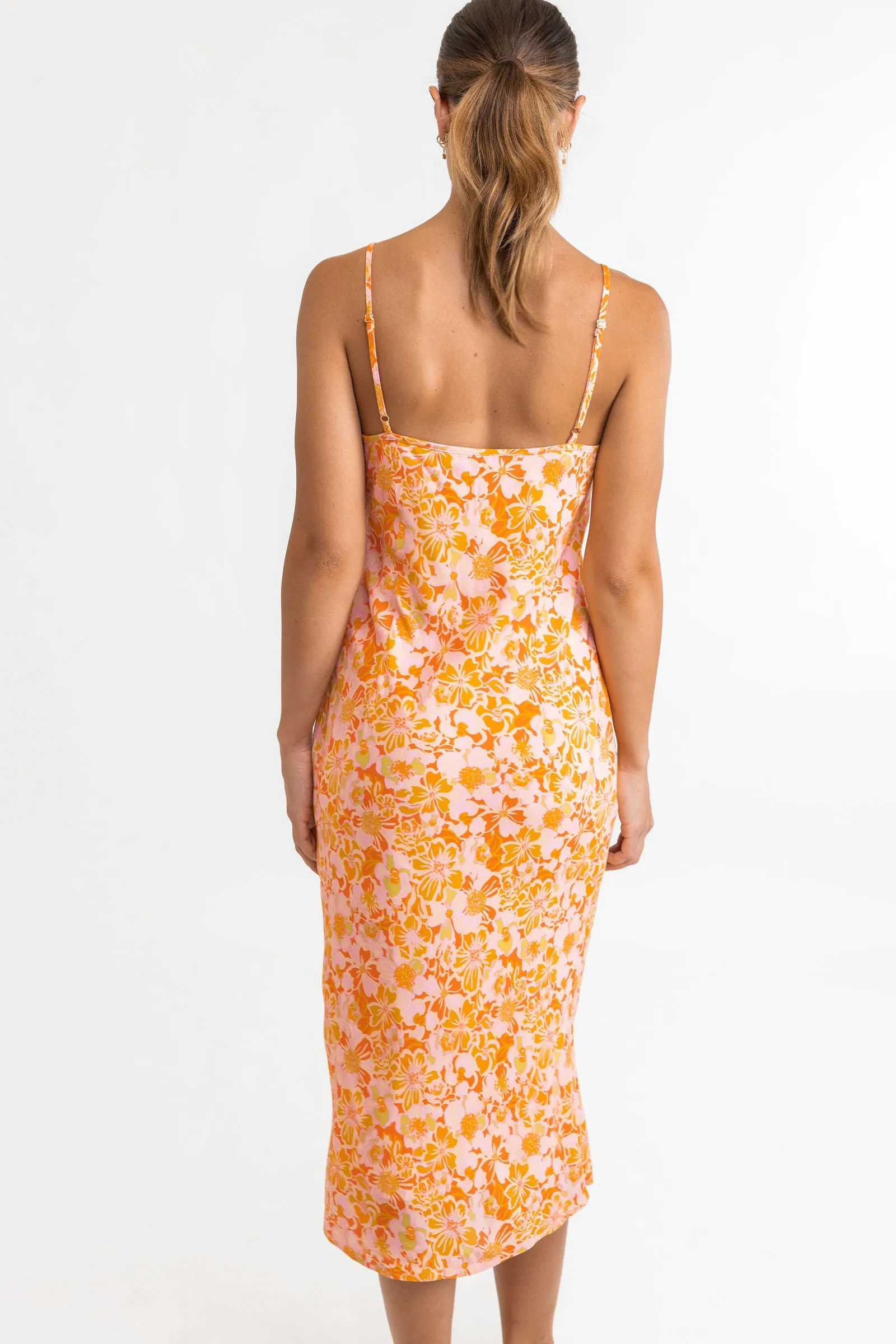 Evangeline Slip Midi Dress / Mandarin