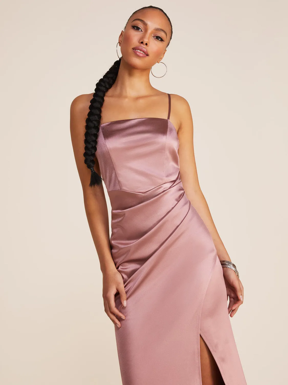 Fitted Stretch Satin Gown