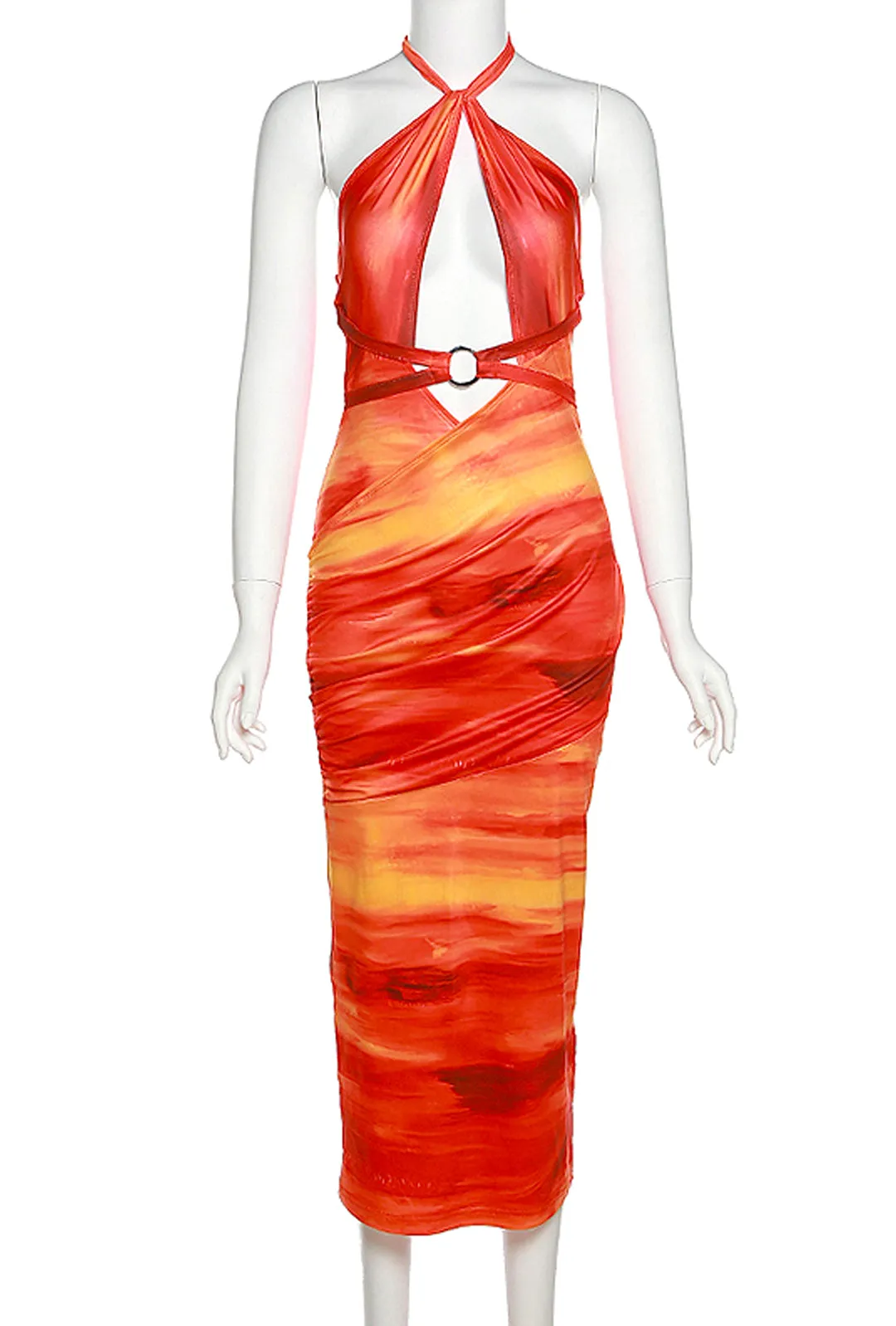 FRANCINE - FIRE PRINTED DRESS