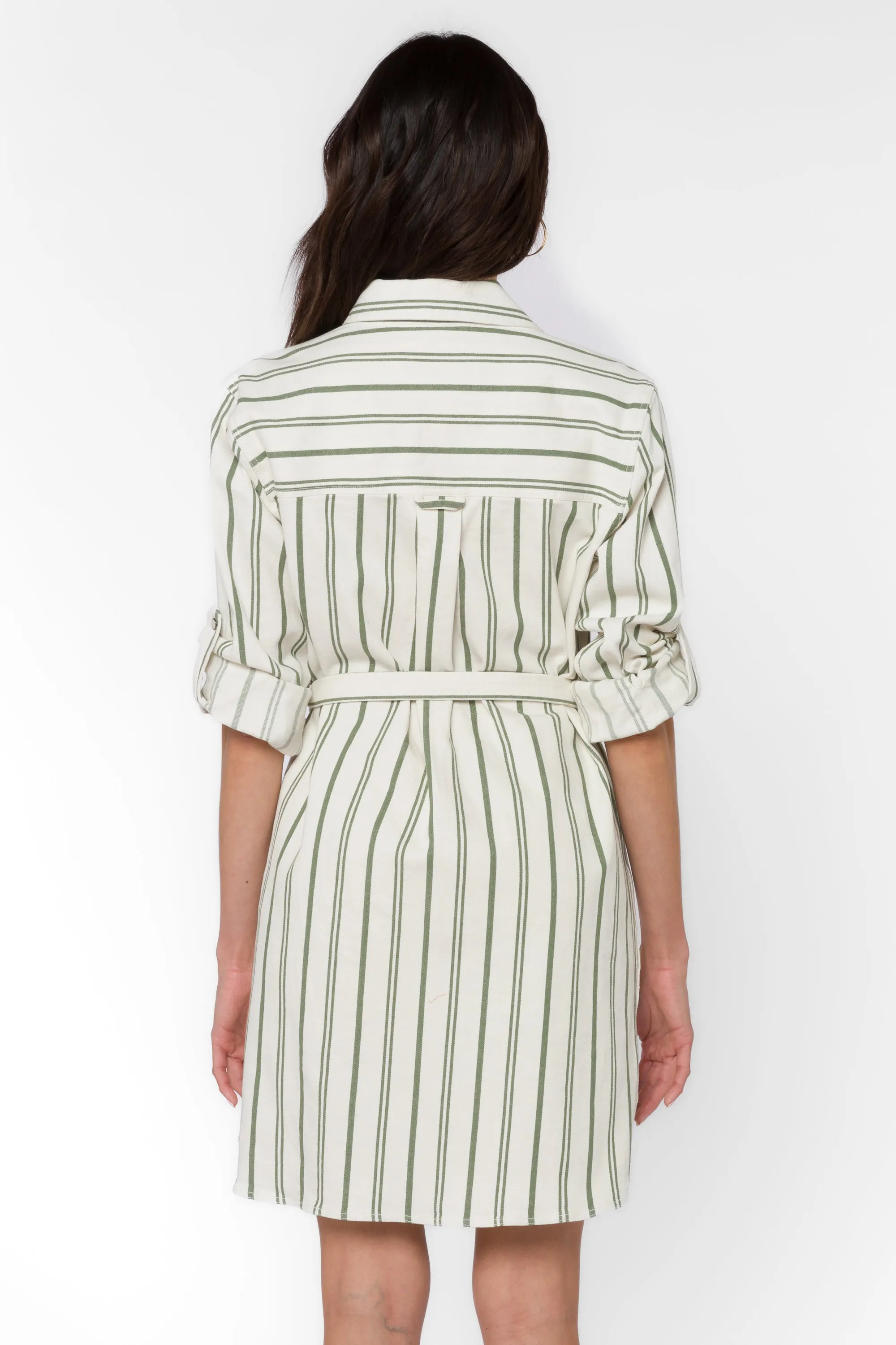 Gelsey Olive Stripe Dress