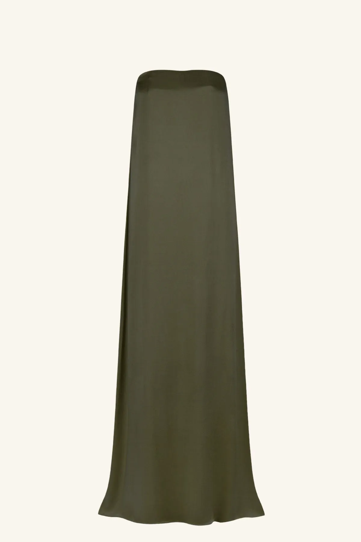 LA LUNE STRAPLESS COLUMN MAXI DRESS - FOREST