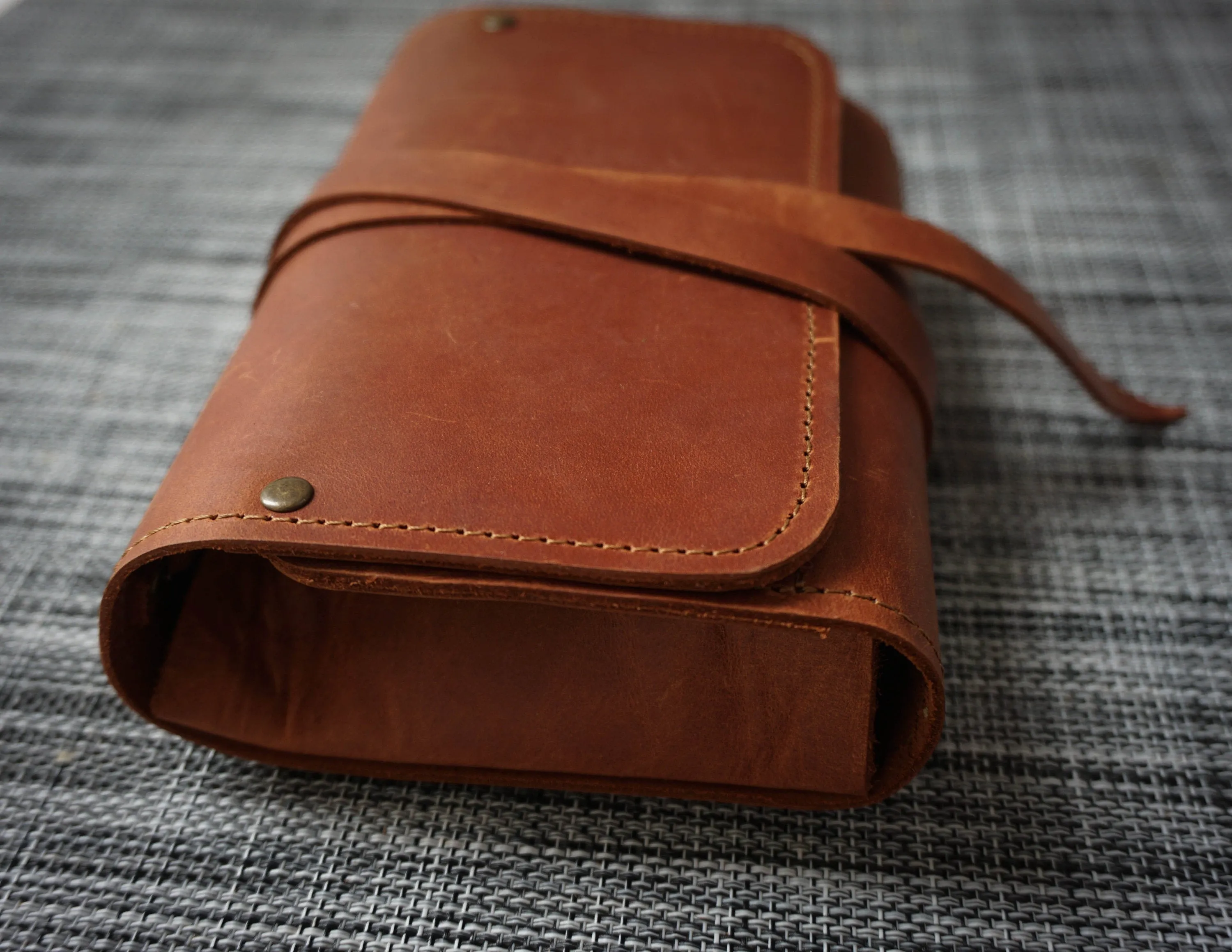 Leather Pipe Roll | Tobacco Pouch Roll for 2-3 pipes