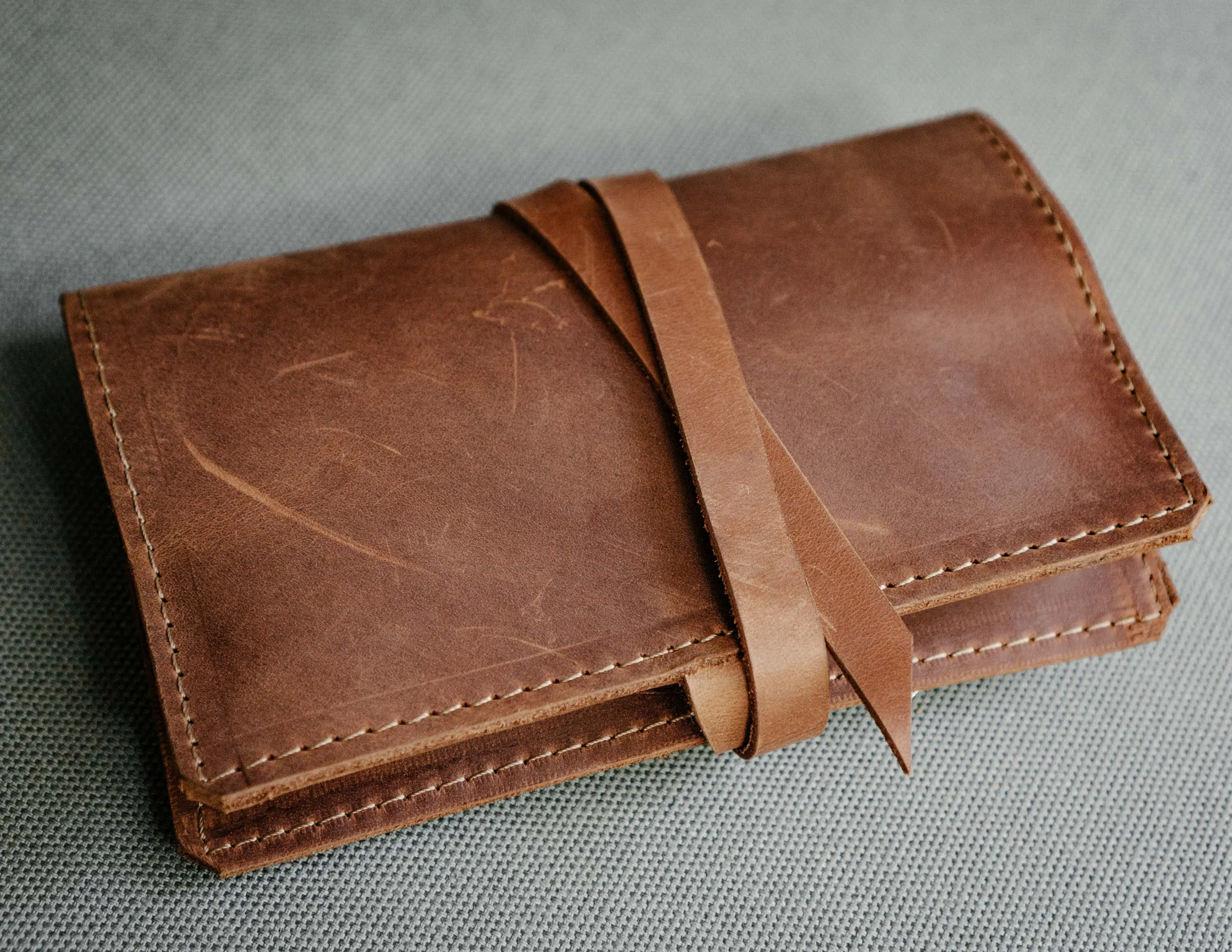 Leather Tobacco Pouch | Tobacco Joke in Brown Leather, HandCrafted