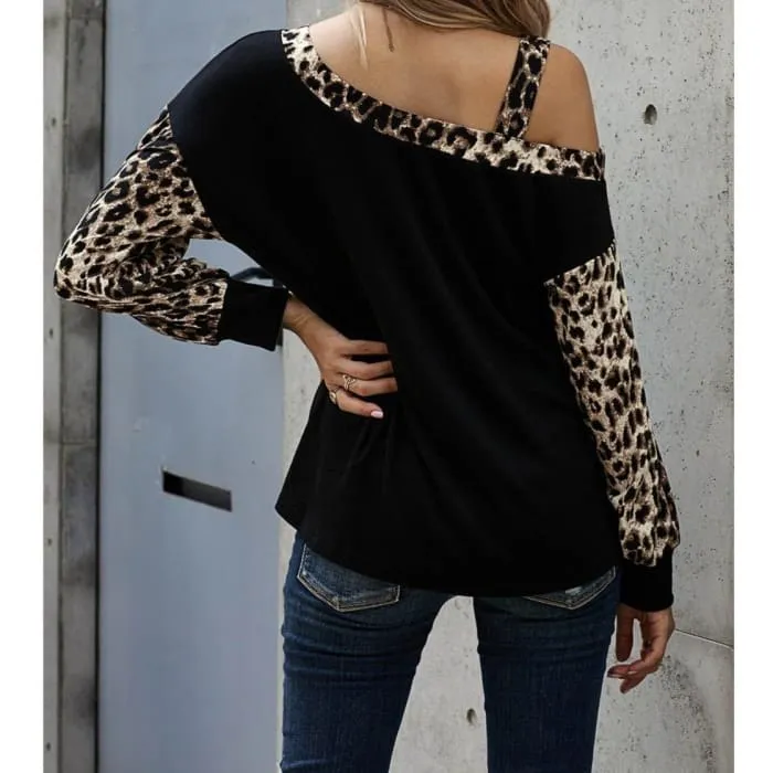 Leopard One Shoulder Top