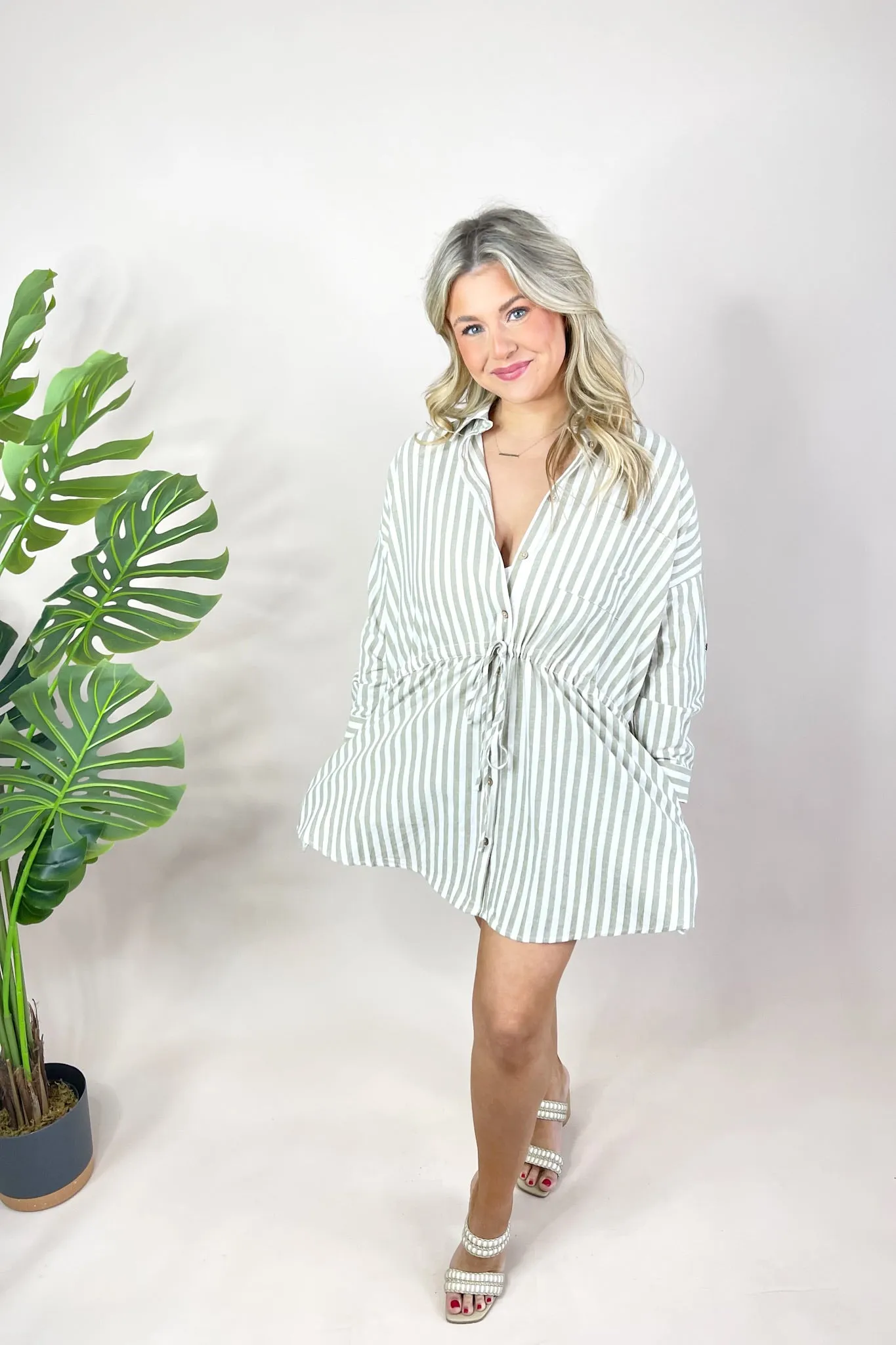 Liam Striped Shirt Dress