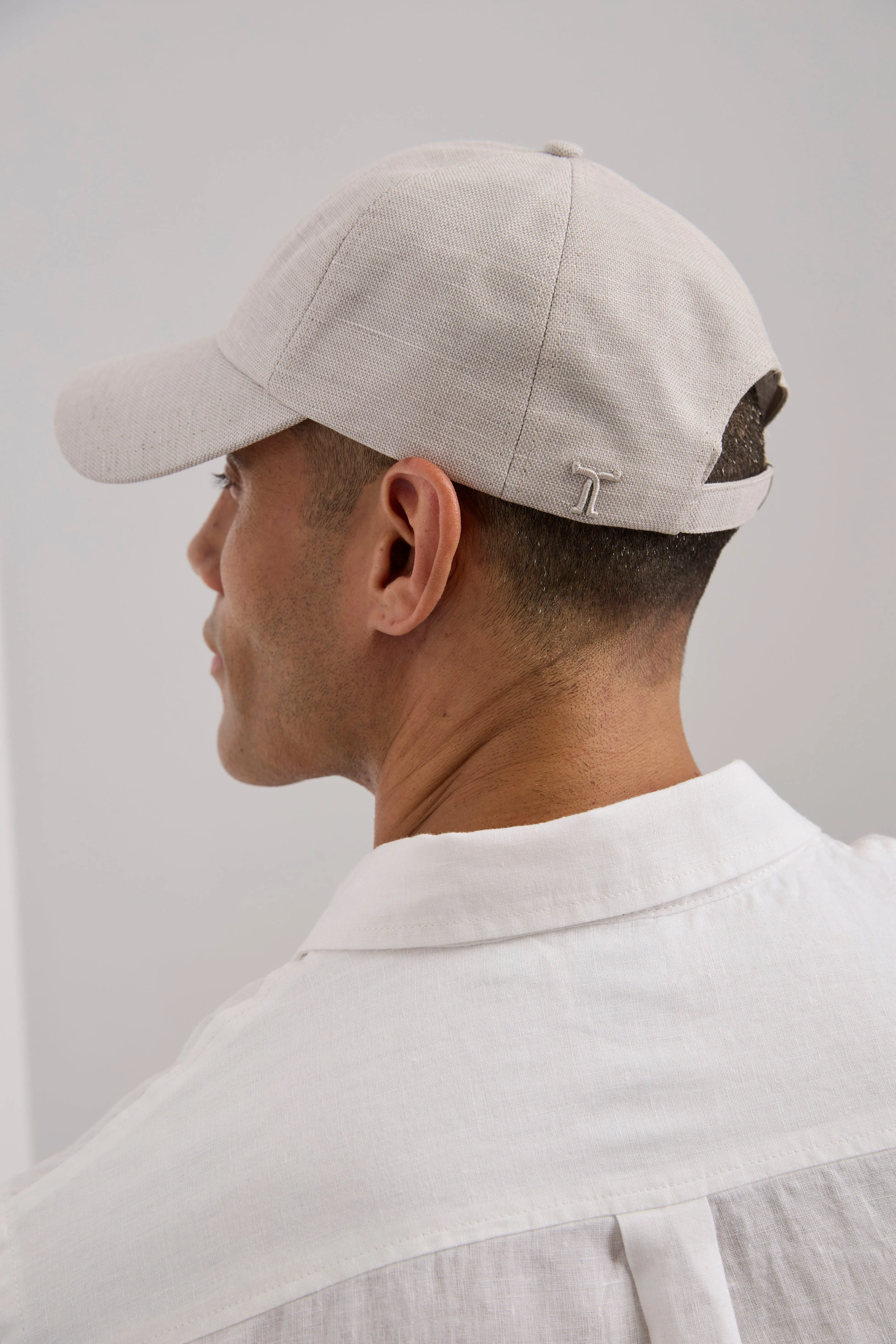 Linen blend baseball cap