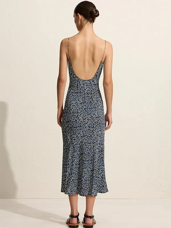 Low Back Slip Dress in Forget me not