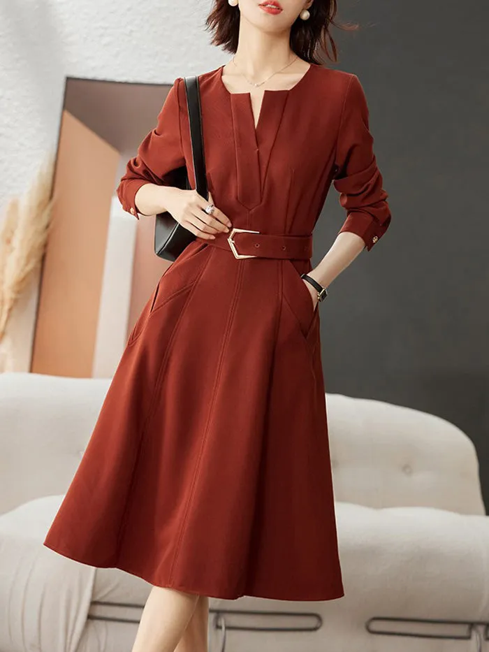 Lulu Long Sleeve Belted Dress