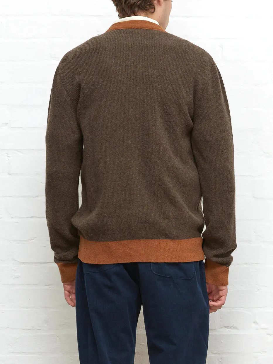 Oliver Spencer Caradale Cardigan Benson chocolate brown