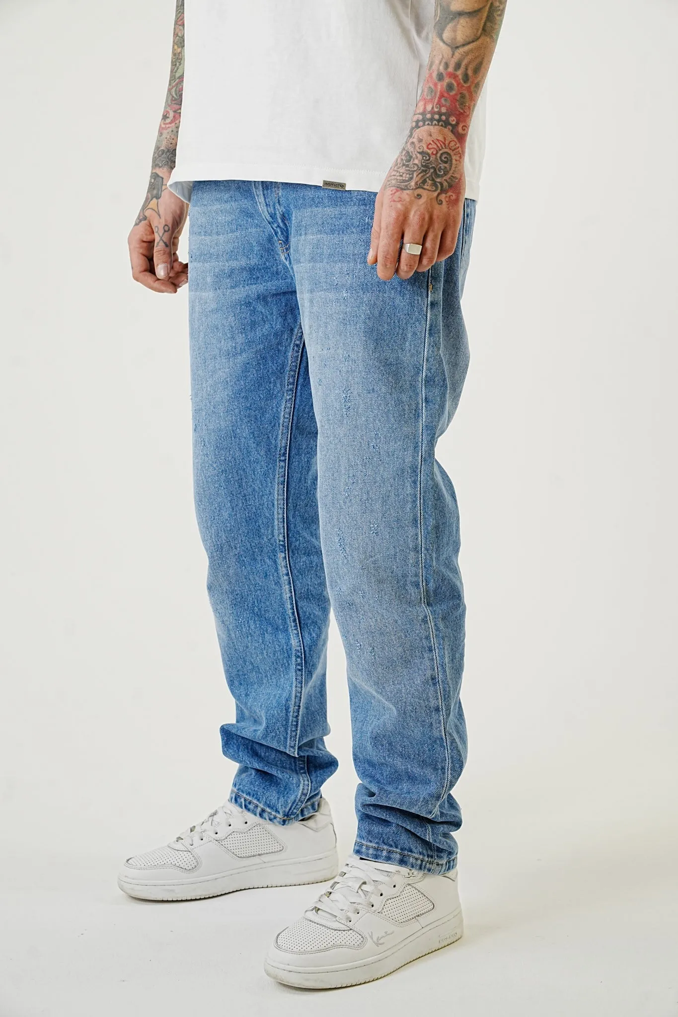 Premium Mid Blue Straight Fit Jeans