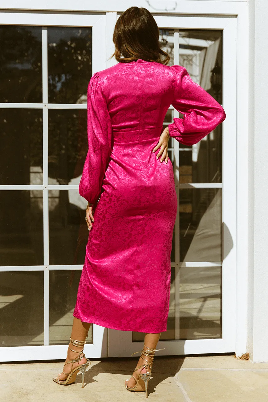 Roxy Midi Dress - Fuchsia