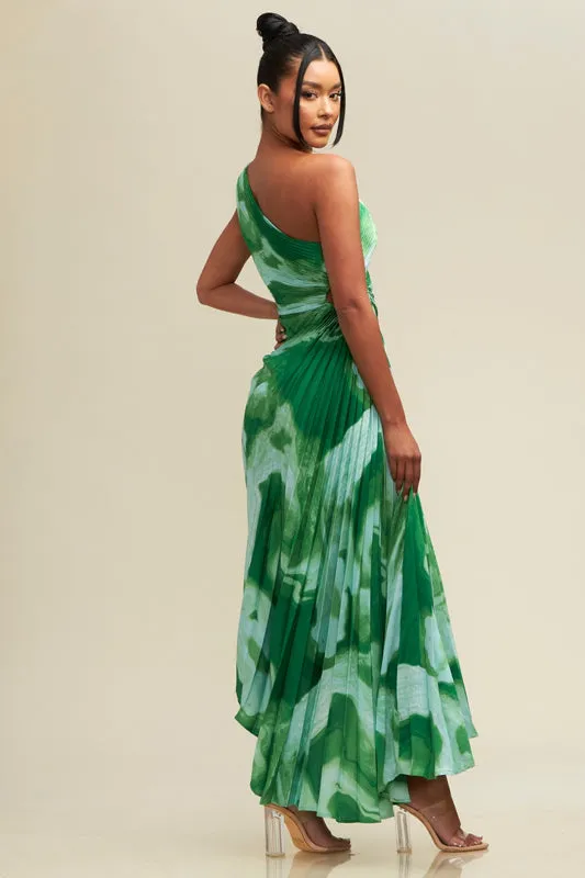 Sally one shoulder dress (Green)