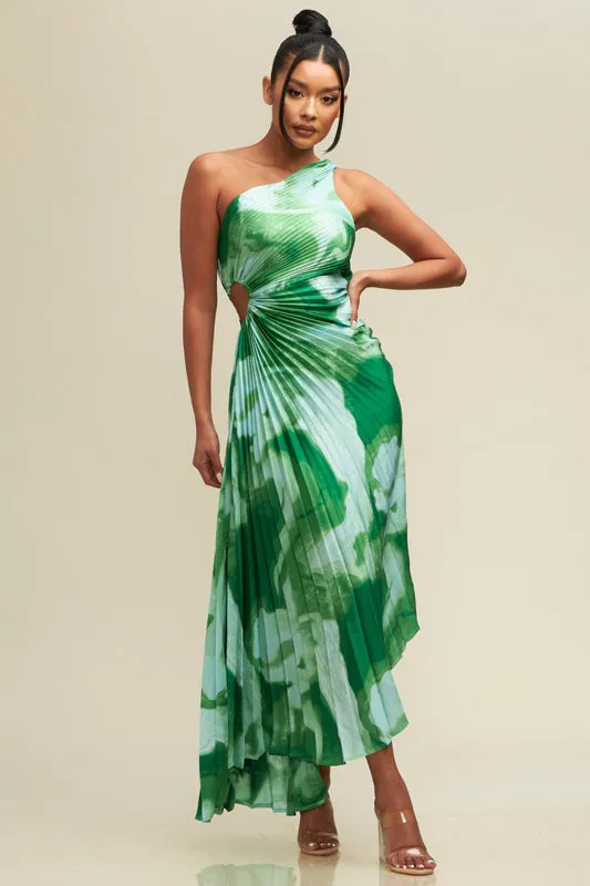 Sally one shoulder dress (Green)