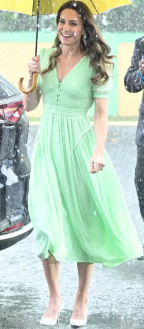 Spearmint Chiffon Midi Dress