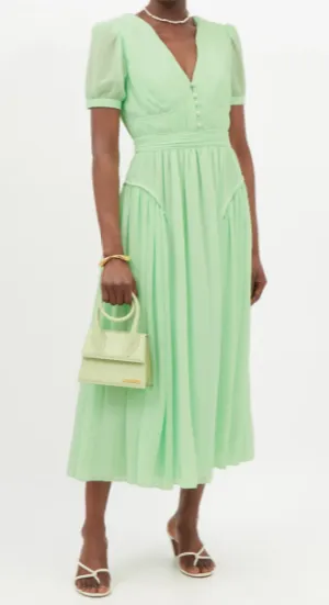 Spearmint Chiffon Midi Dress