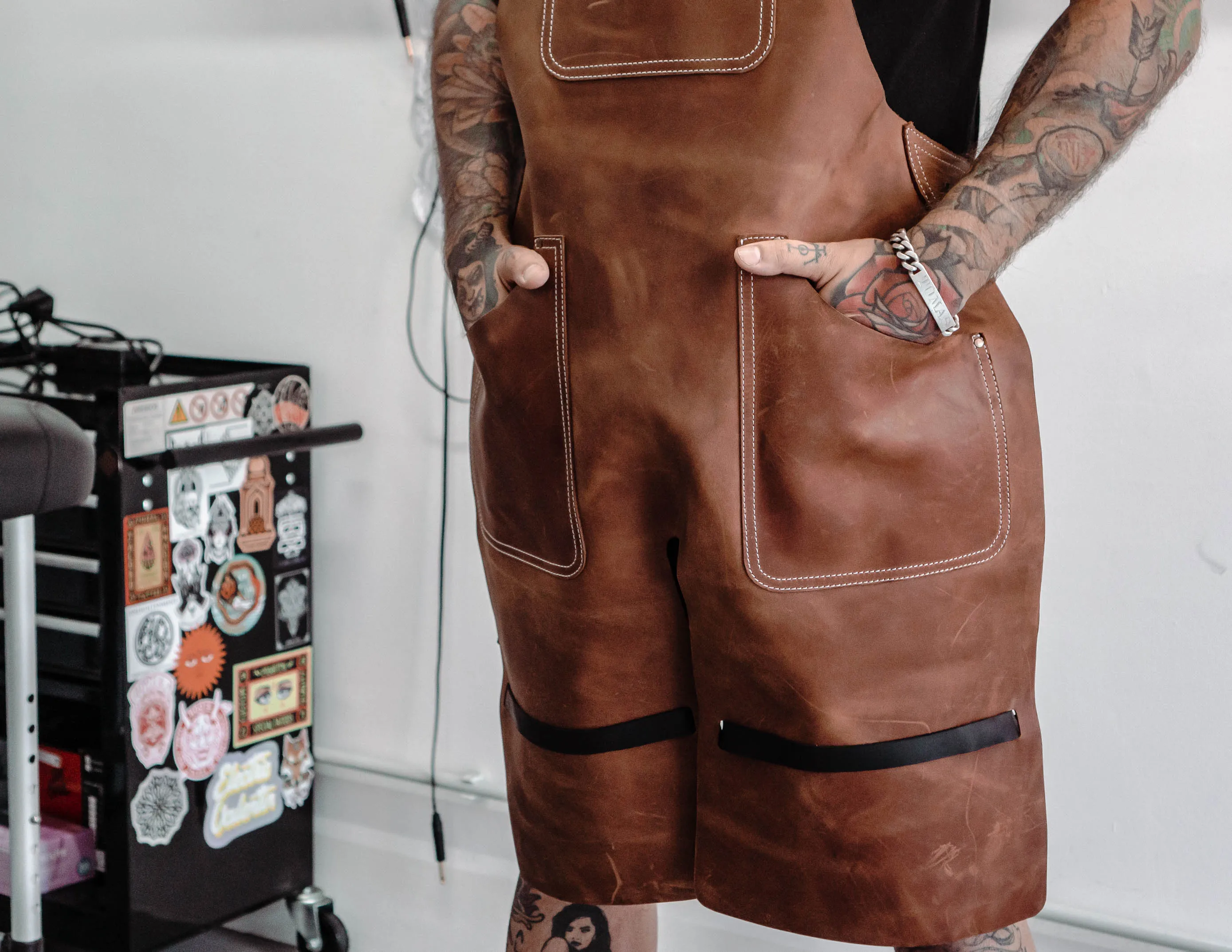 Split Leg Leather Apron with large tool pockets | HandMade