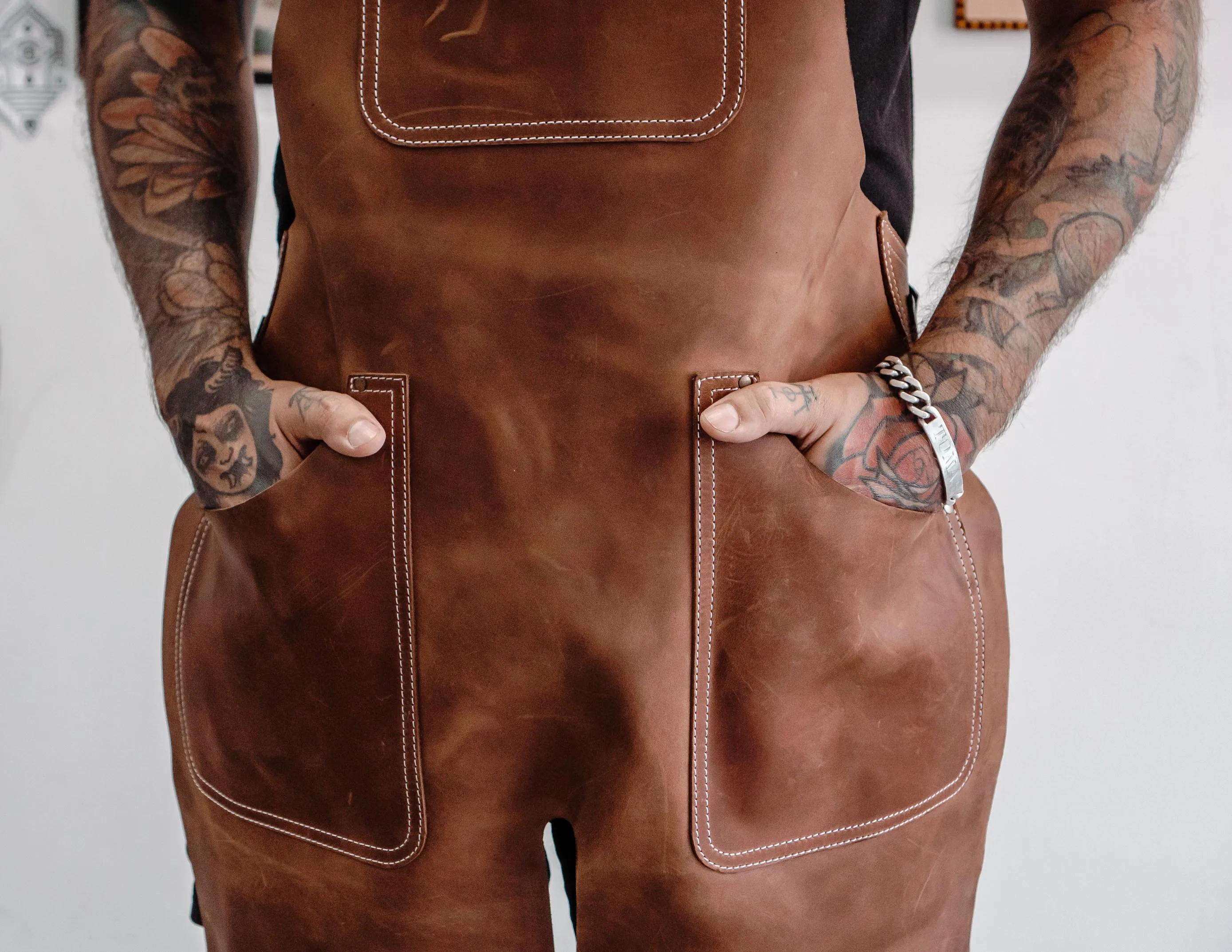 Split Leg Leather Apron with large tool pockets | HandMade