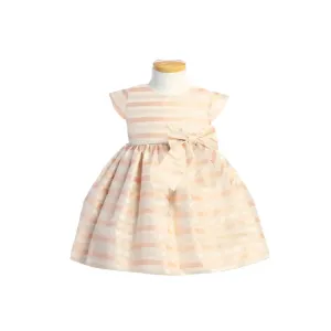 Sweet Kids Inc Striped Organza Dress With Bow