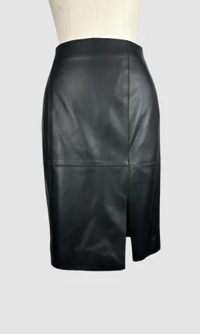 THE ROW Black Lambskin Leather Pencil Skirt with Tags Size 4