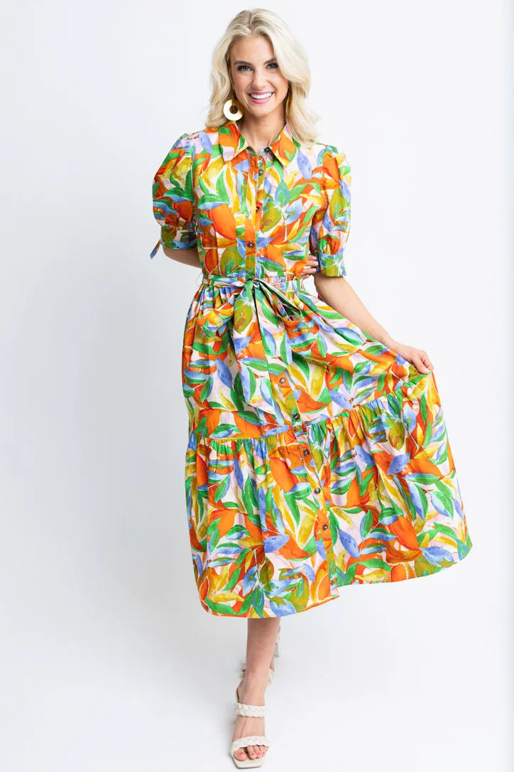 Tropical Island Maxi Shirt Dress