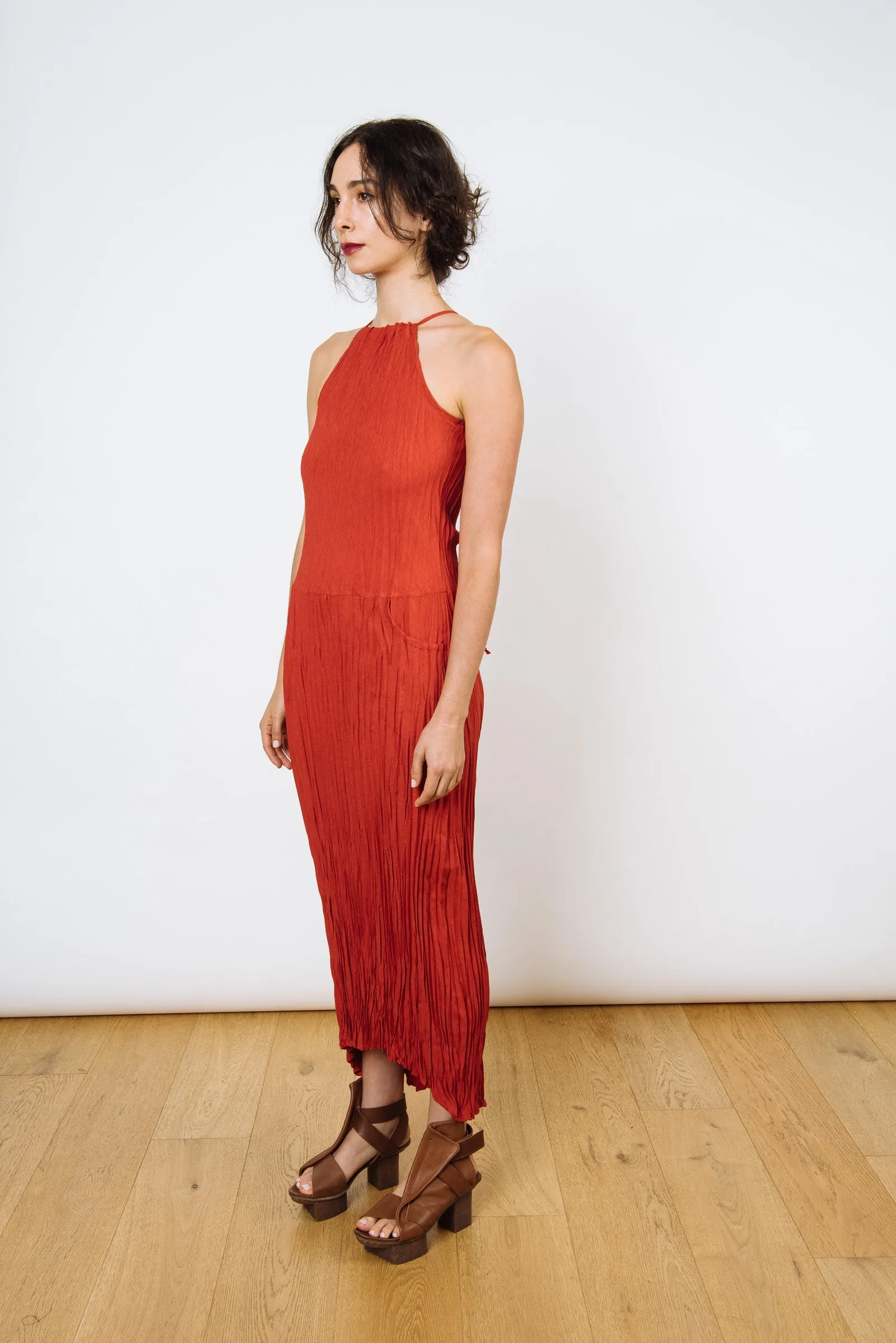 Twisted Maxi Halter Dress | Tomato