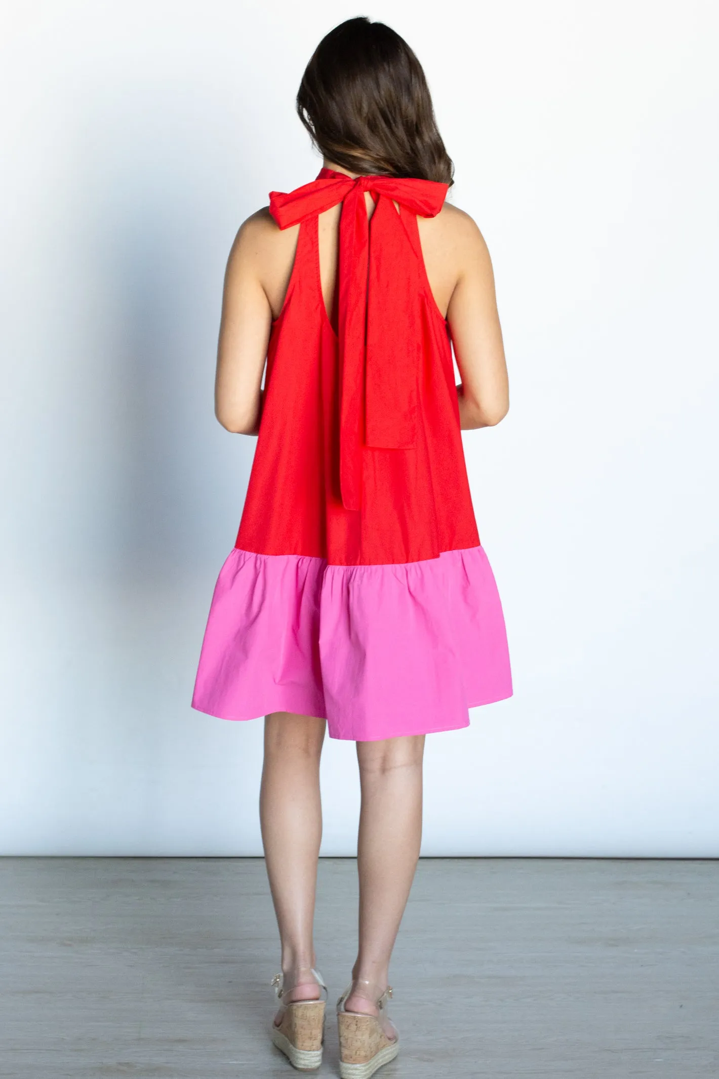 Until Next Time Halter Neck Bow Dress